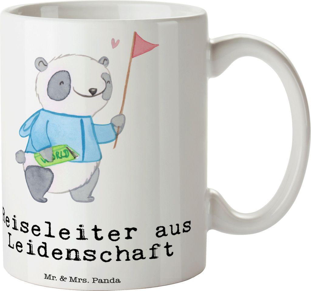 Mr. & Mrs. Panda cappuccinotasse Reiseleiter Leidenschaft - Weiß - Geschenk, Teetasse, Kaffeetasse, Kaffeebecher, Tasse, keramik, Becher