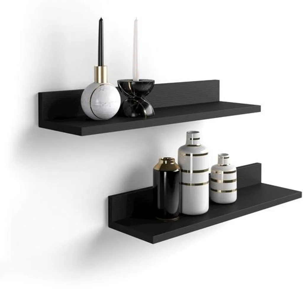 Meuble étagère 60 cm noir fabriqué en Italie Lures design épuré lot 2