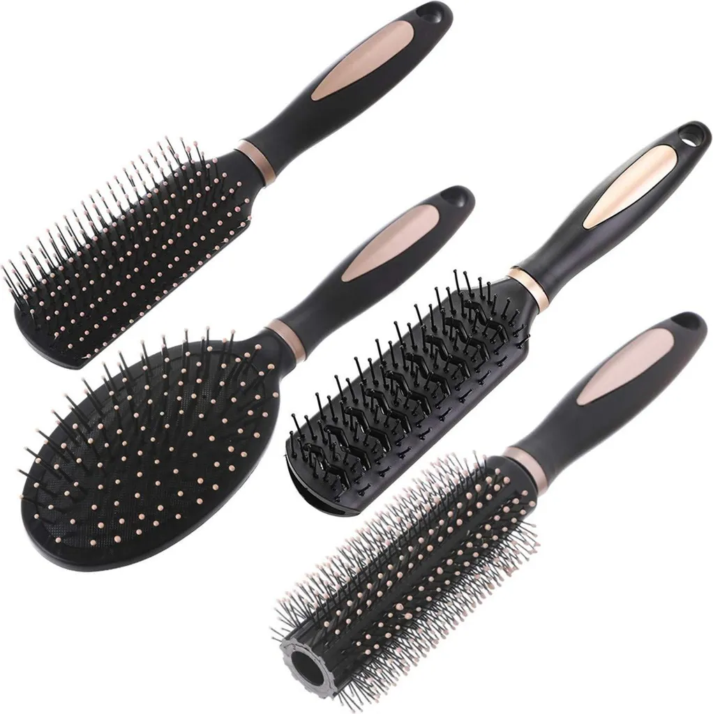 Set de coiffage professionnel avec brosse paddle et peignes de massage