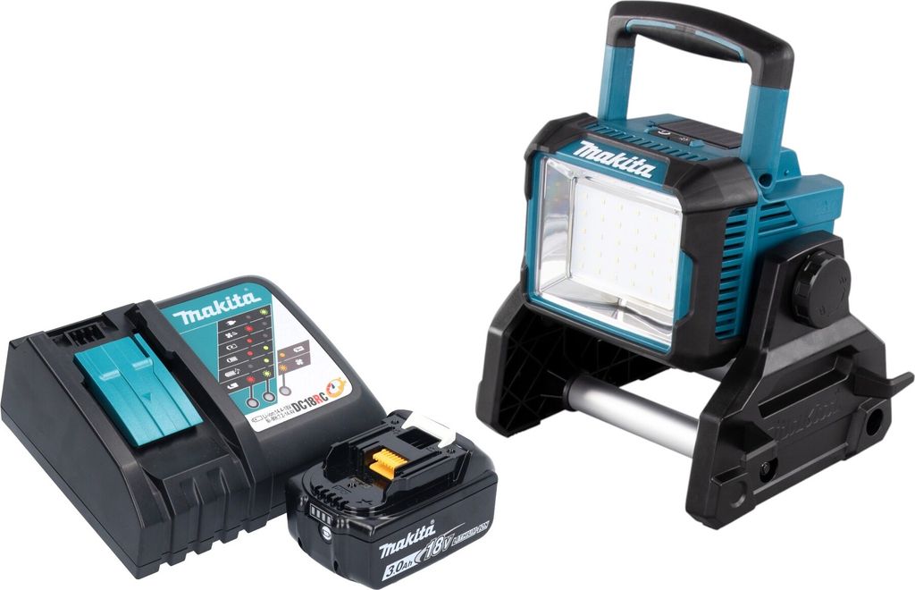 Makita DEADML 811 RF1 Akku Baustrahler 14,4 / 18 V 3000 lm LED + 1x Akku 3,0 Ah + Ladegerät