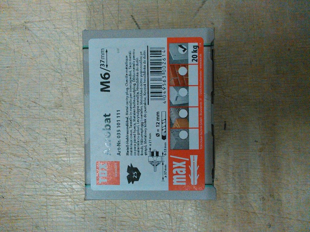 TOX Metall-Hohlraumdübel Acrobat 6/37 25Stk 035101111