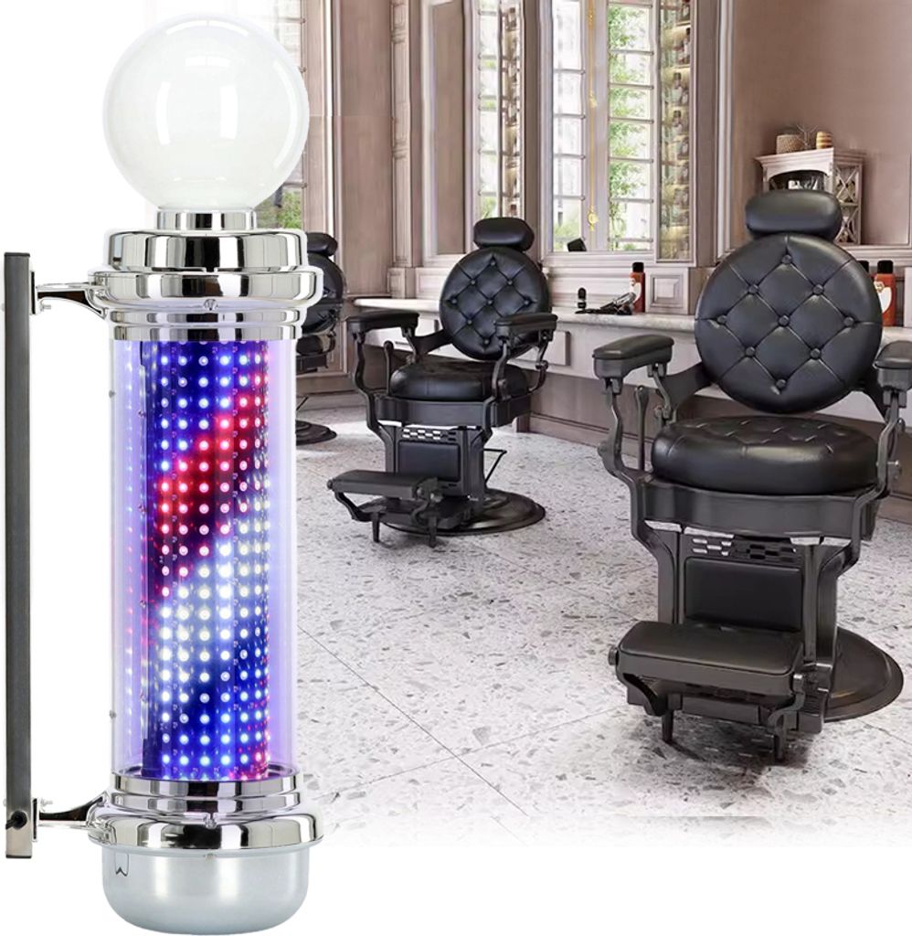 Barbierstange Barbierstange Barbier Plafond mit Lampe 88cm