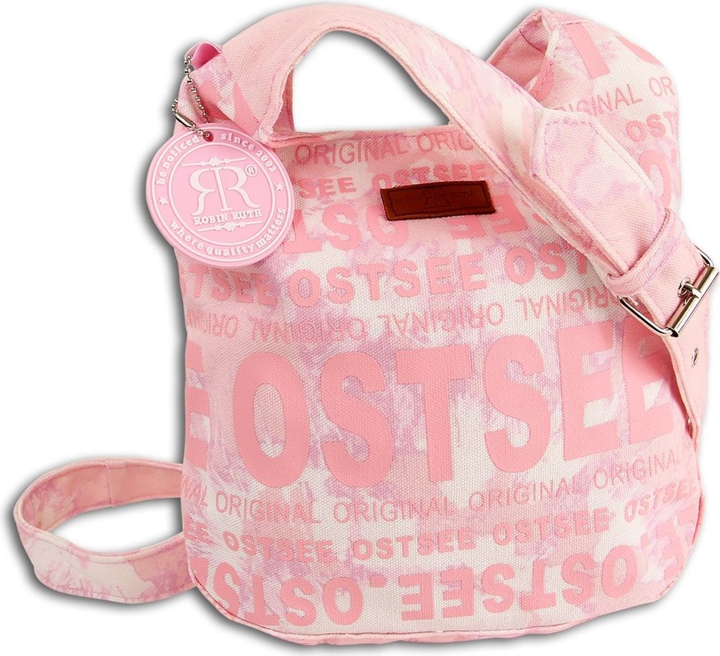 Robin Ruth Baumwolle 100 Tasche Schultertasche rosa weiß OTG5106A