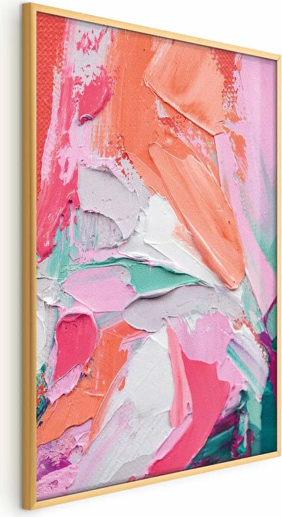Posterpapier Poster - Pink Palette - vibrant shades of pink, orange, and green on canvas 21x30 cm Muster a-B-10127-ao-a