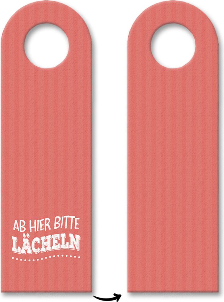 Ab hier bitte lächeln Türhänger Rosa Laune Stimmung Freude Lachen Gast Besuch