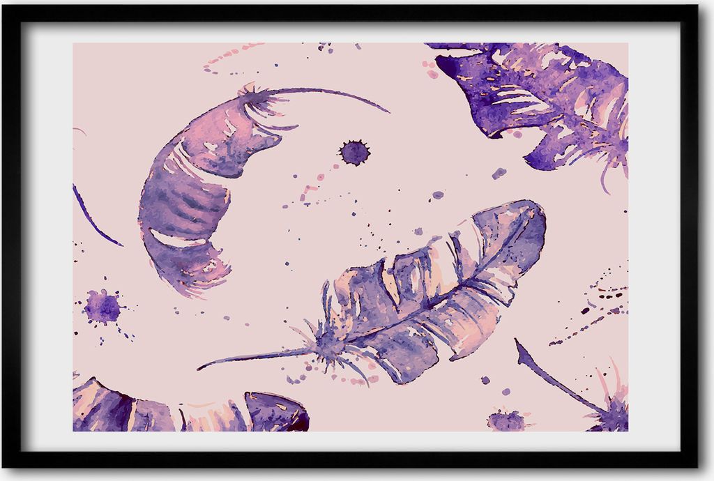 Bild 60x40 MDF-Rahmen, Wandkunst Gefieder