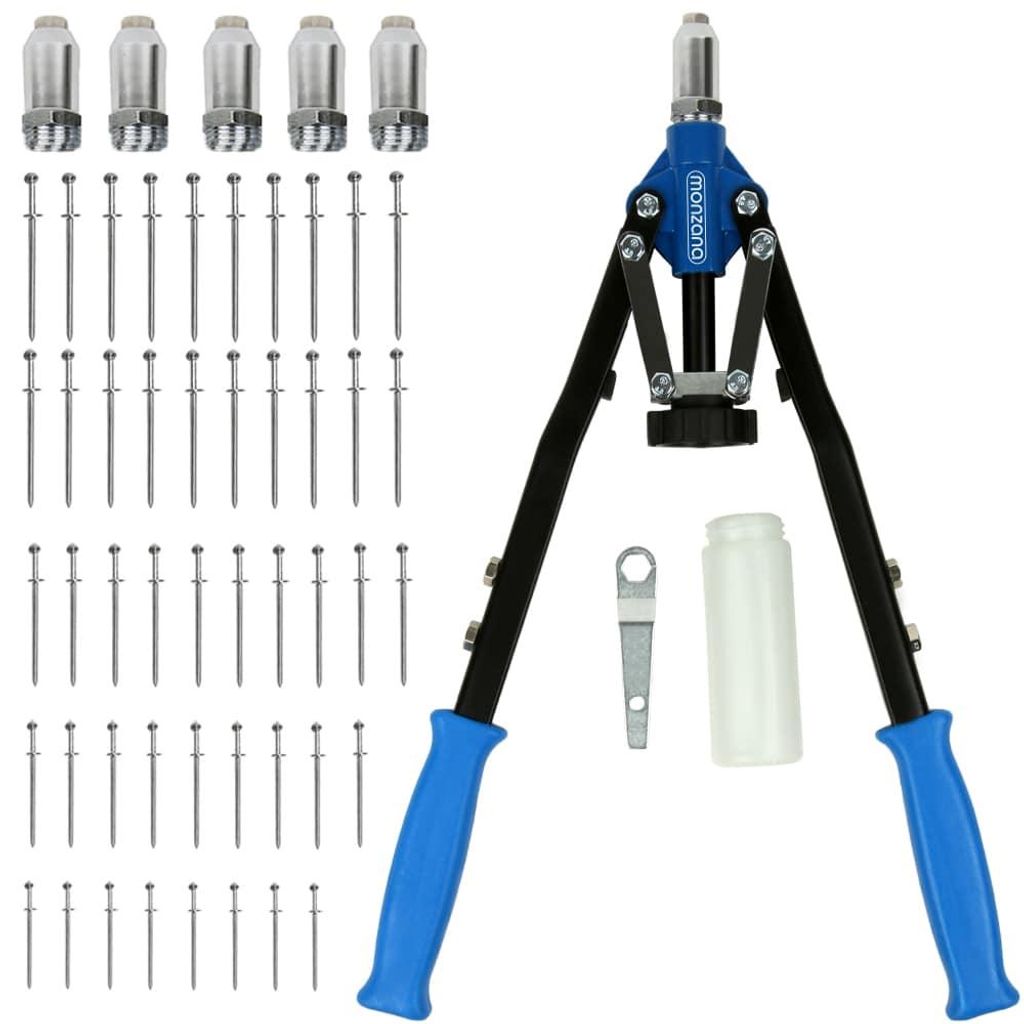 Pince à riveter en aluminium et acier avec 5 embouts et 75 Image du produit 