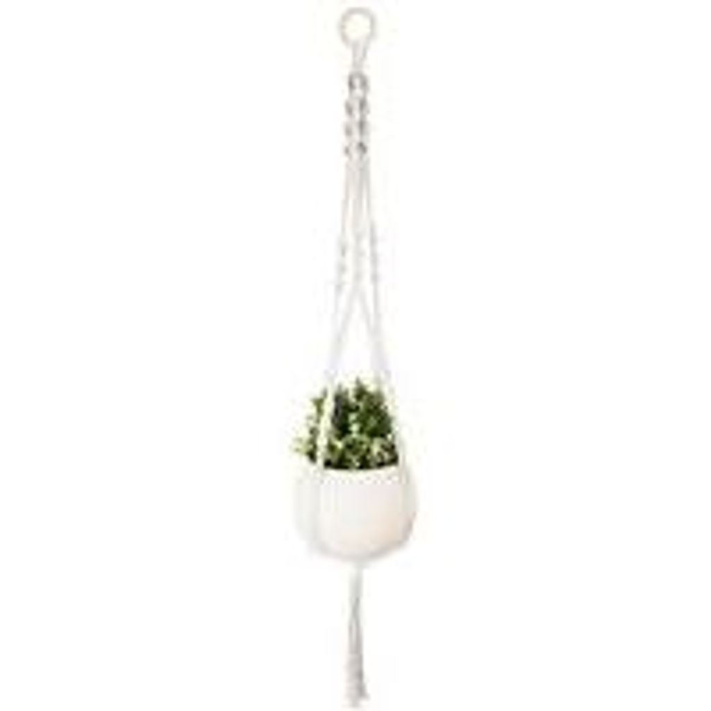 Macramé-Blumenkorb für Wohnzimmer, korb aus Baumwollfaden, boho Dekoration, Blumenpot für Balkon