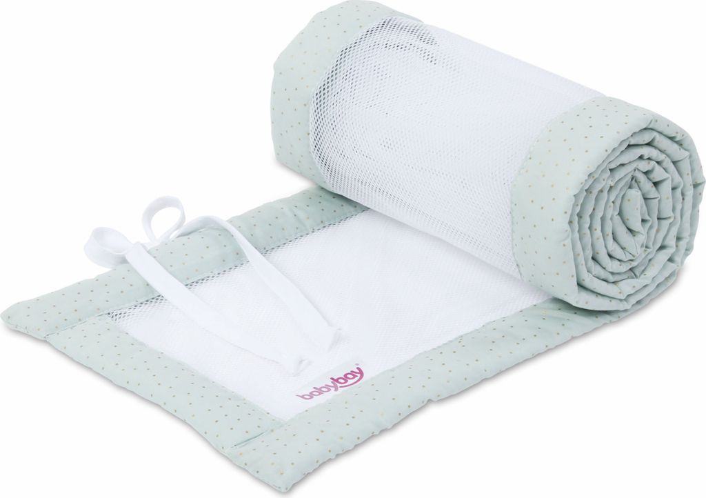 babybay Nestchen Mesh Royal passend für Modell Boxspring XXL, mint Glitzerpunkte gold