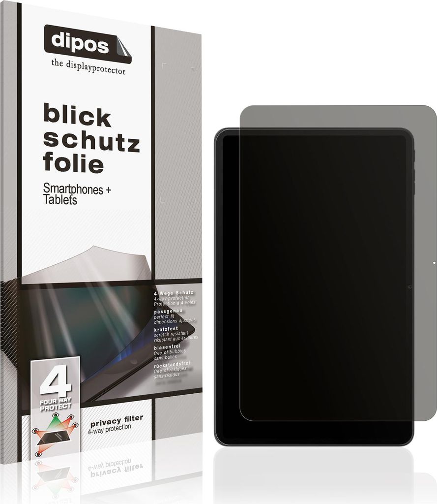 Blickschutzfolie für Blackview Mega 2 12 Zoll matt Schutzfolie Folie Display Schutz dipos