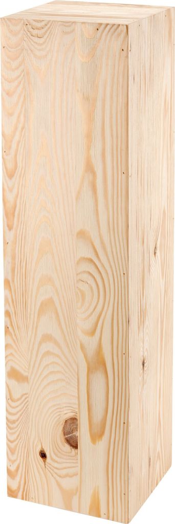 A tall, rectangular wooden block.
