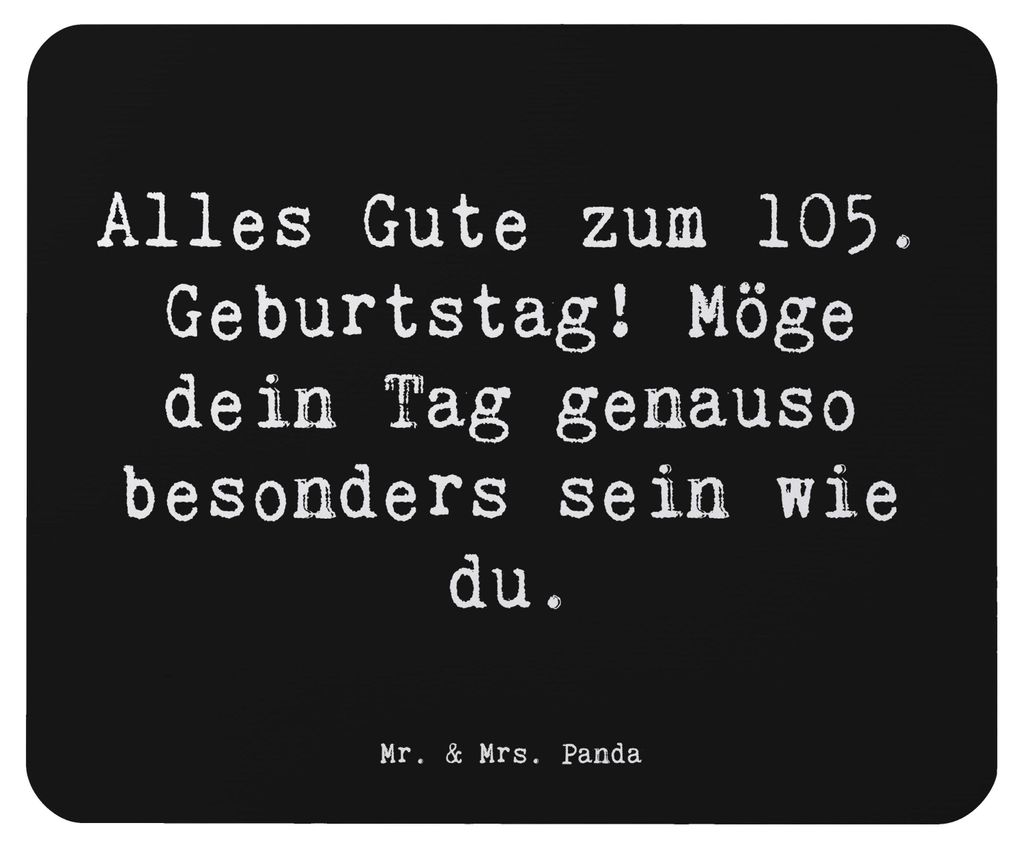 Mr. & Mrs. Panda Mauspad Spruch 105. Geburtstag - Schwarz - Produktbild 