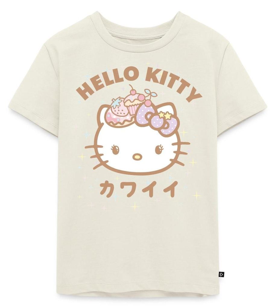 Spreadshirt Hello Kitty Kawaii Stil Kinder Premium T-Shirt, 98/104 (2 Jahre), Naturweiß