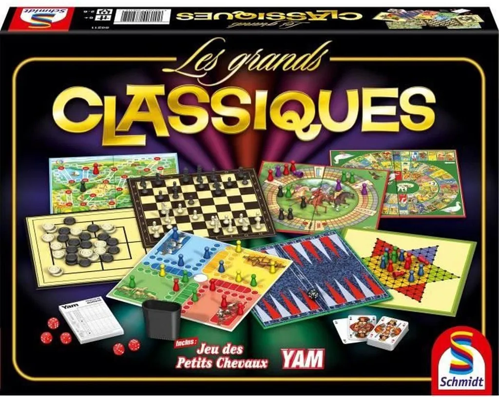 Schmidt Les Grands Classiques : Coffret de Jeux de Société Traditionnels