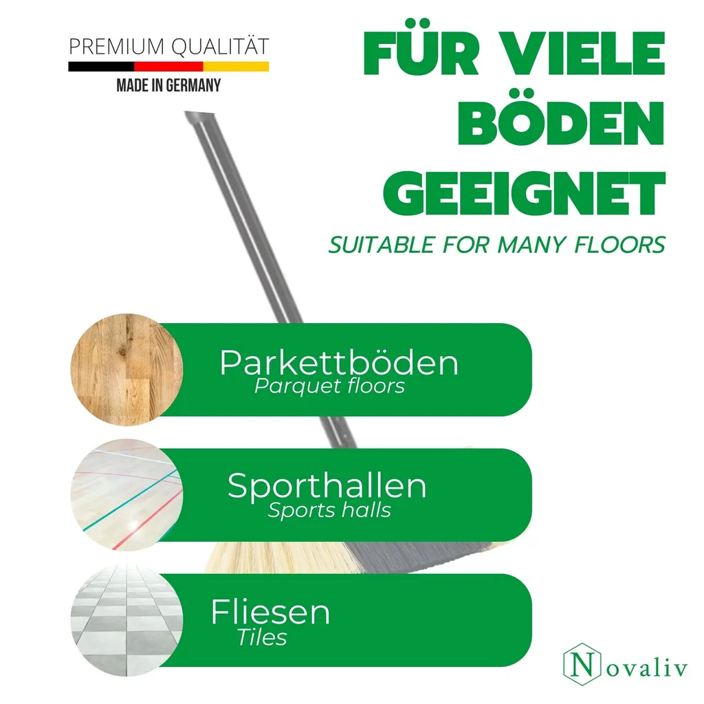 Novaliv Scopa Morbida da Interni: Set 2 Pezzi Legno e Setole Fitte - 6