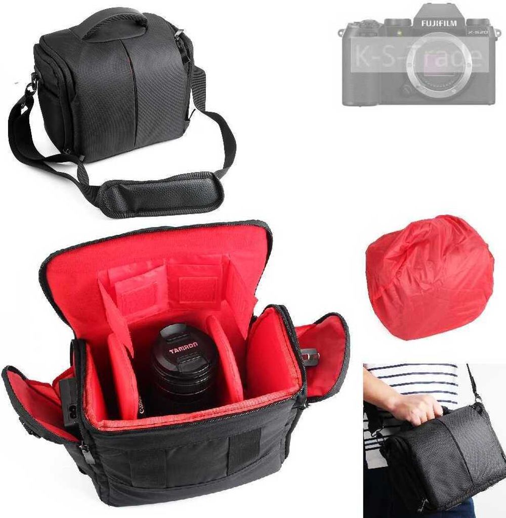 K-S-Trade Kompatibel mit Fujifilm X-S20 Kameratasche Fototasche Schultertasche Zubehör Tasche einteilbare Trennwänden für Systemkamera, DSLR DSLM