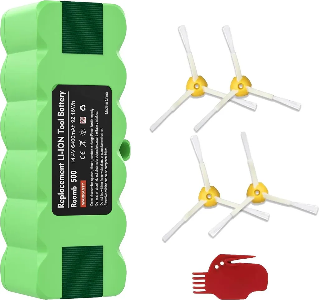 Batteria per aspirapolvere, capacità 6400 mAh, compatibile con diverse serie Roomba, set 1