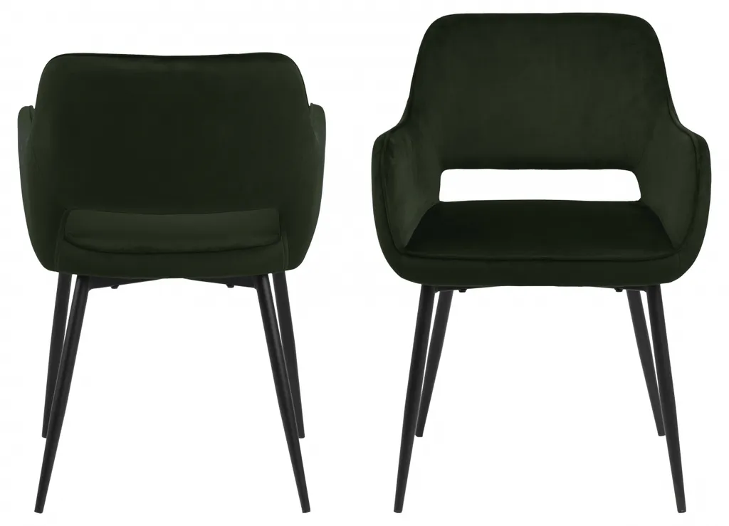 Chaise Ranja velours vert : confort lombaire et assise stable - 4
