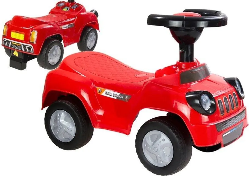Porteur Bébé Stable Rouge Sport Anti-basculement avec Klaxon Rigolo
