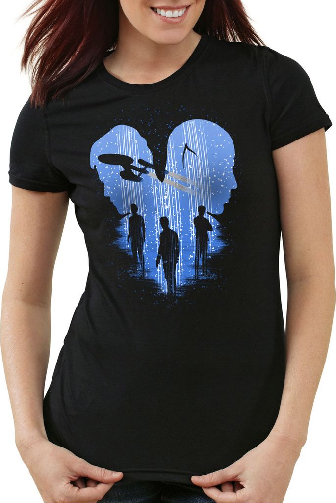 style3 Trek Crew Damen T-Shirt trekkie star beamen, Größe:XL