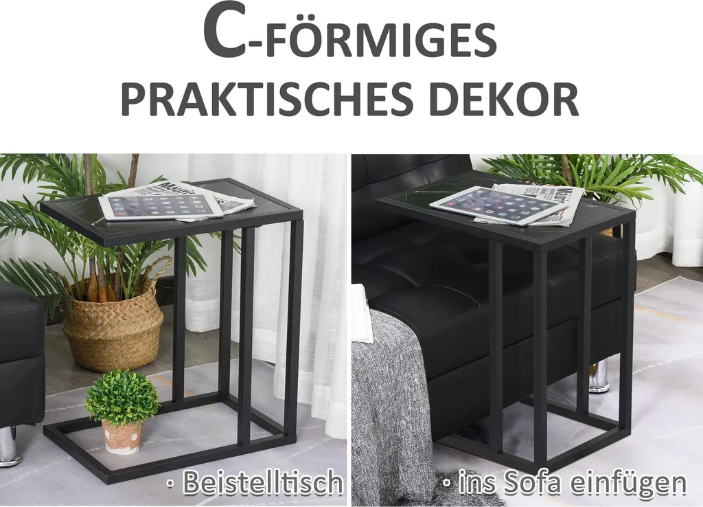 Optimisez votre petit espace avec cette table d'appoint noire compacte - 4