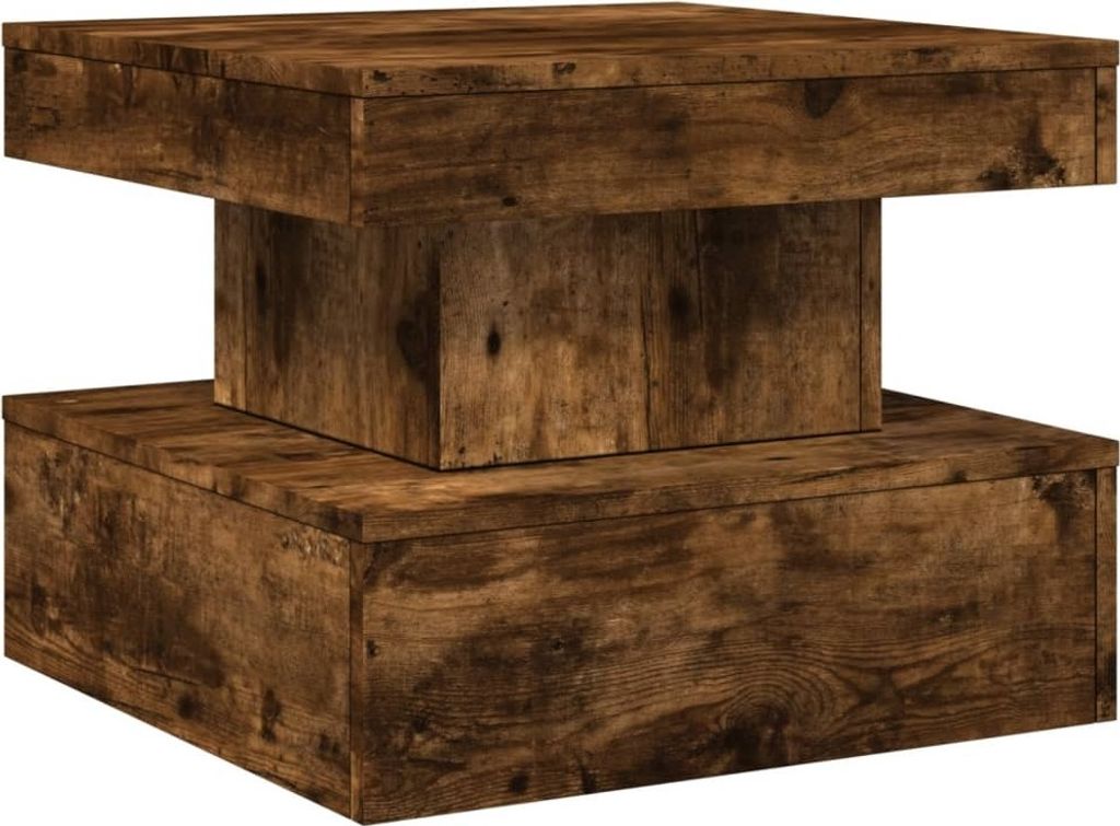 "SALE 2026"Couchtische - Braun Couchtisch mit LED-Leuchten Räuchereiche 50x50x40cm Stabli Möbel6834637