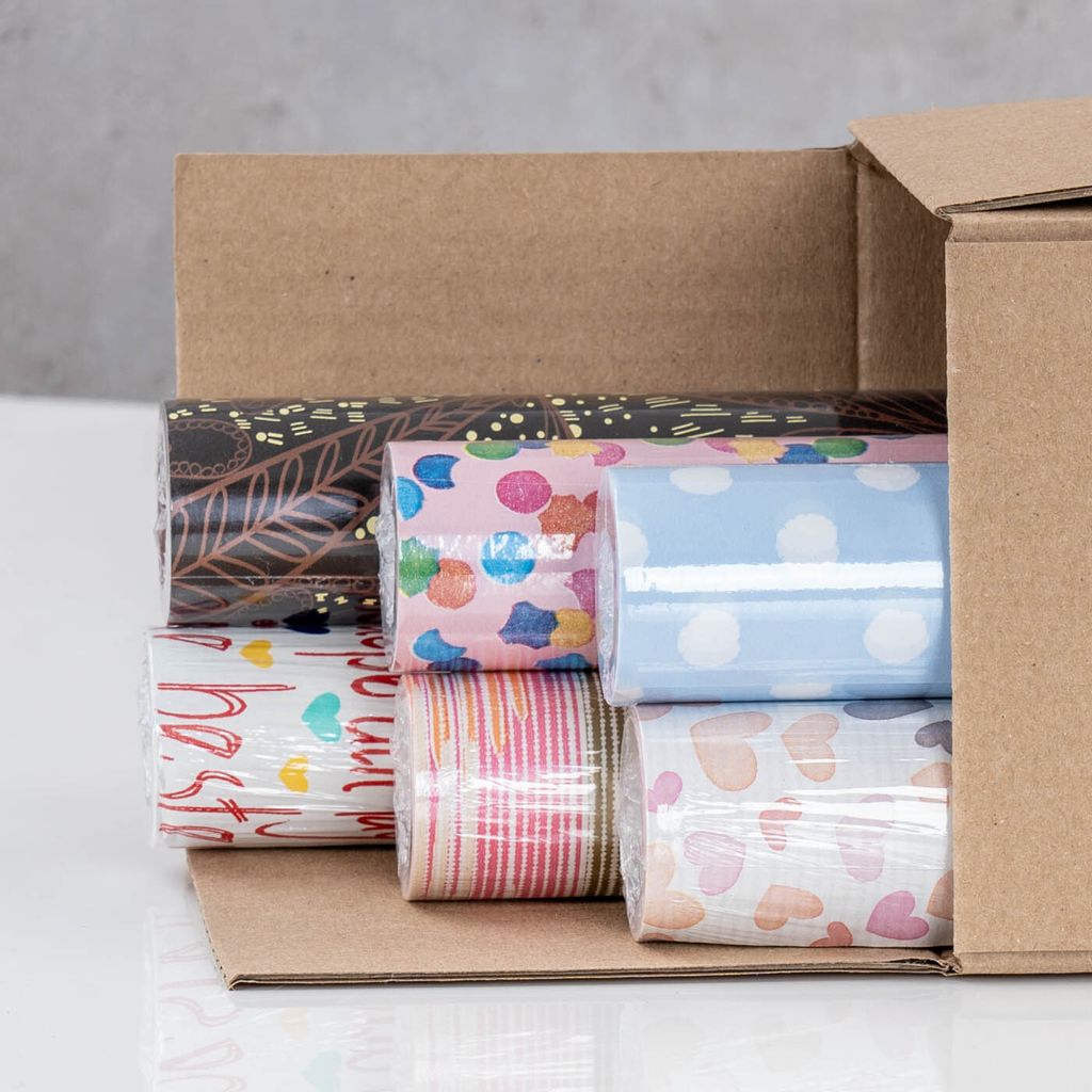 Geschenkpapier Set 70x200cm 6 Rollen Geburtstag Rosa Bunt Produktbild 3
