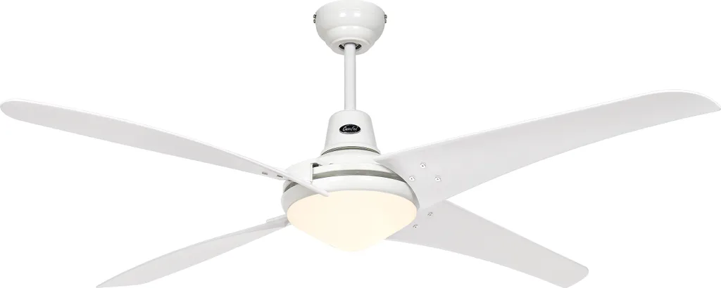 Brasseur d'air Mirage 142 cm blanc avec lampe intégrée et commande sans fil
