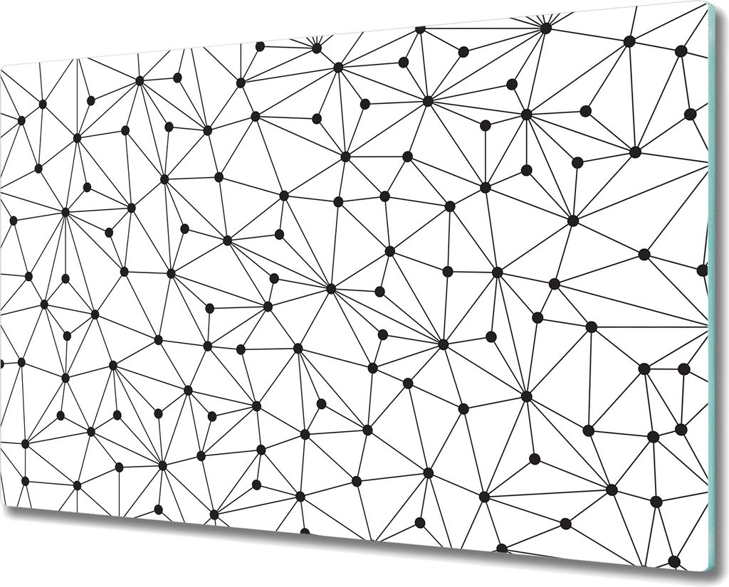 Glas-Herdabdeckplatte Glaskeramikkochfeld-Abdeckung Spritzschutz - 80x52 cm - Kreise SchwarzWeiß