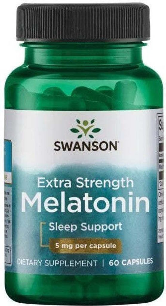 Melatonin Extra Stärke 5 mg 60 Kapseln Swanson Health Products