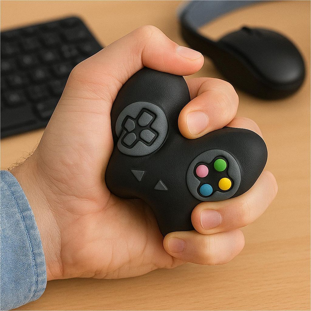Antistress Ball Controller schwarz aus Kunststoff 11,5 cm Produktbild 
