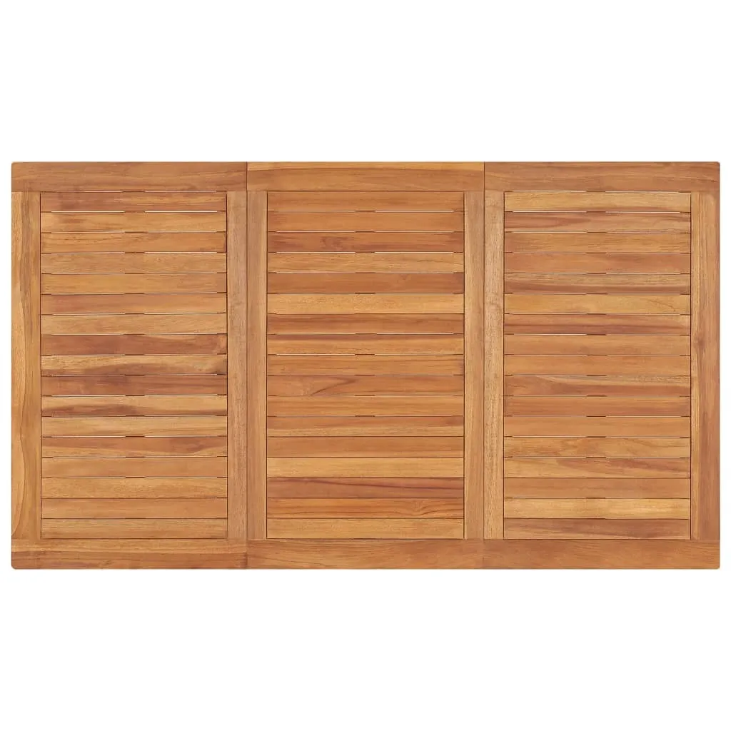 Table de repas d'extérieur rectangulaire en teck massif 140x80x77 cm - 4