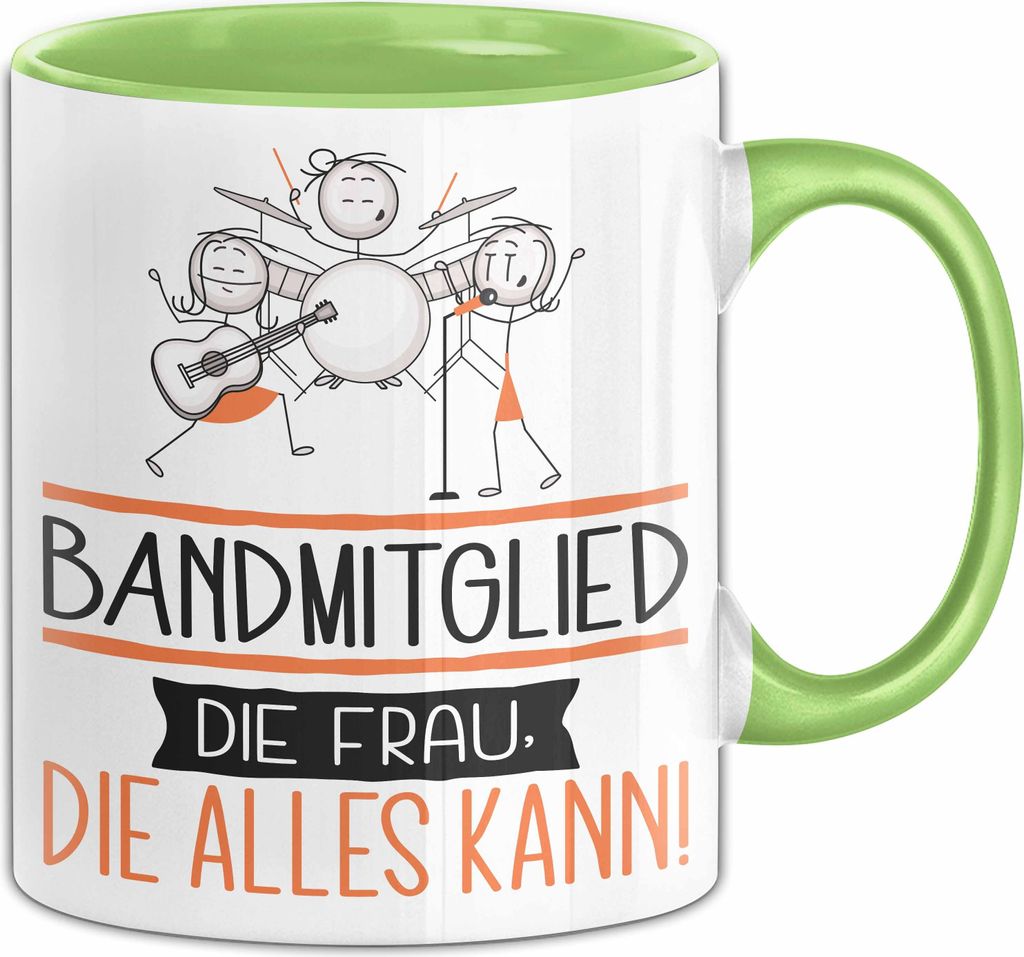 Bandmitglied Geschenk Tasse Becher Die Frau Die Allen Kann Geschenkidee für eine Bandmitglied Lustig (Grün)