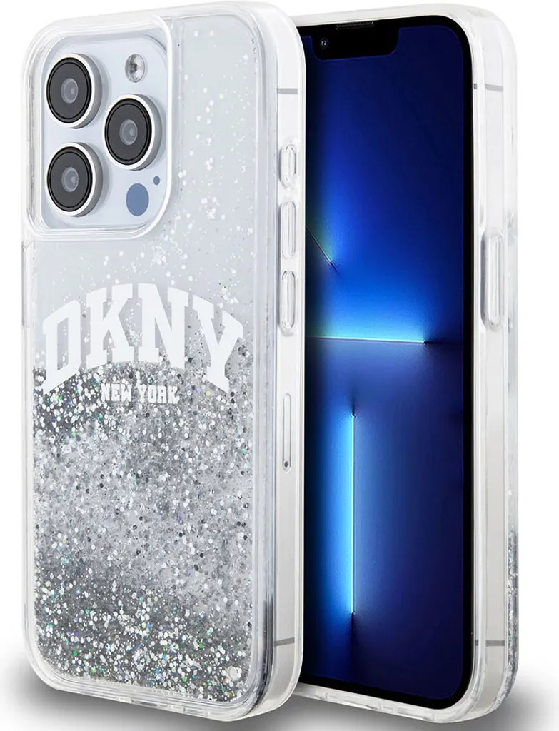 Coque iPhone 14 Pro DKNY Liquid Glitter Arch Logo Flexible Transparente - 2