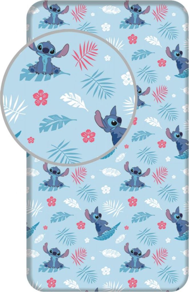 Jerry Fabrics Bettlaken Lilo und Stitch Blau 90x200x25 cm