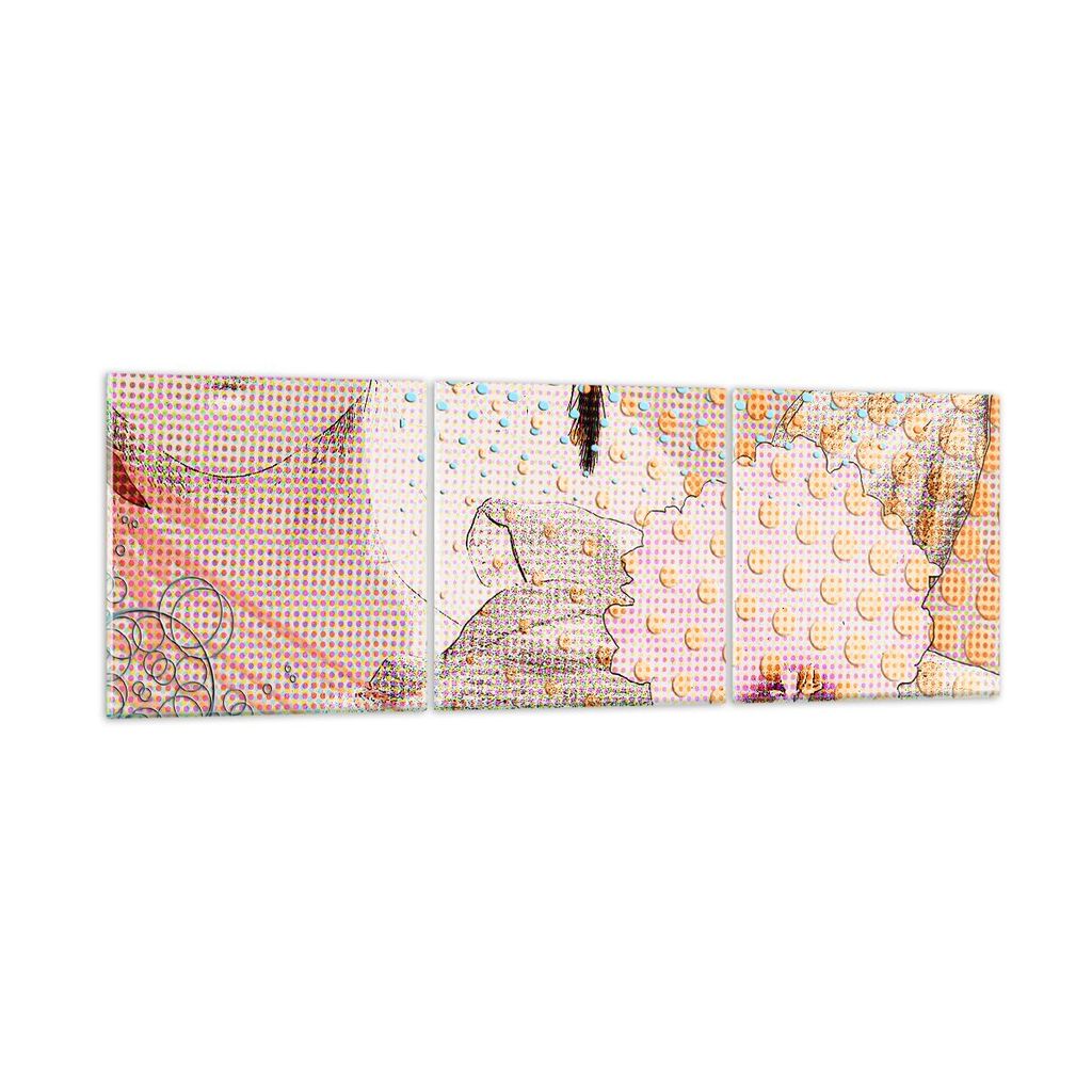 Bilder auf glas - Blume Dame Kleid Eleganz - 90x30cm - Glasbilder - Wandbilder - Kunstdruck - zum Aufhängen bereit - Wanddekoration aus Glas - Gla...