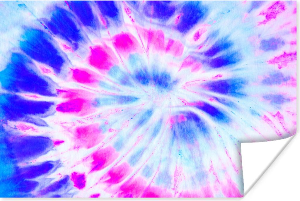 MuchoWow Poster Sommer - Krawattenfärbung - Blau 30x20 cm - Plakate - Print