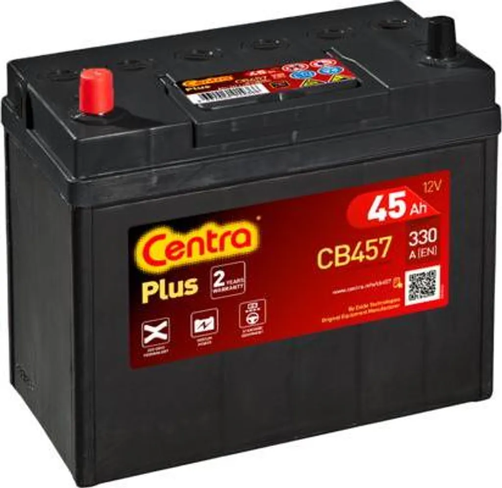 Batteria Centra CB457 45Ah 330A | Sostituzione Rapida per Civic e Prius