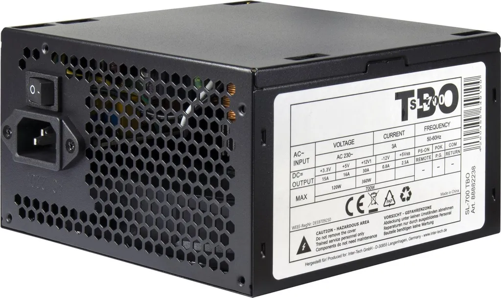 Inter-Tech SL-700 Plus 700W - Alimentation ATX avec Ventilateur de 12cm