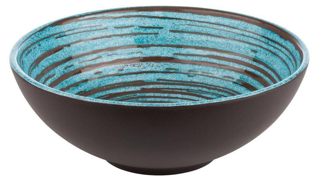 APS 85208 Schale CANCUN, Melamin, Ø 24 cm, Höhe 9 cm, türkis/braun
