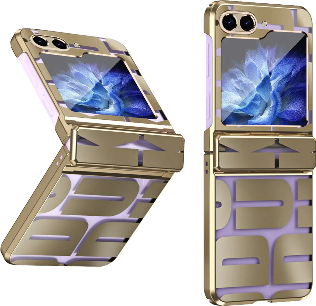 Custodia Samsung Galaxy Z Flip 5 Oro Galvanizzato con Protezione Cerniera
