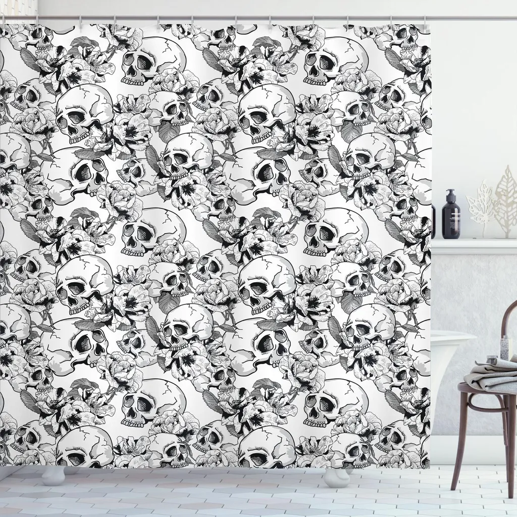 Tenda Doccia Messicana Skulls ABAKUHAUS 175x220cm - Idea Regalo