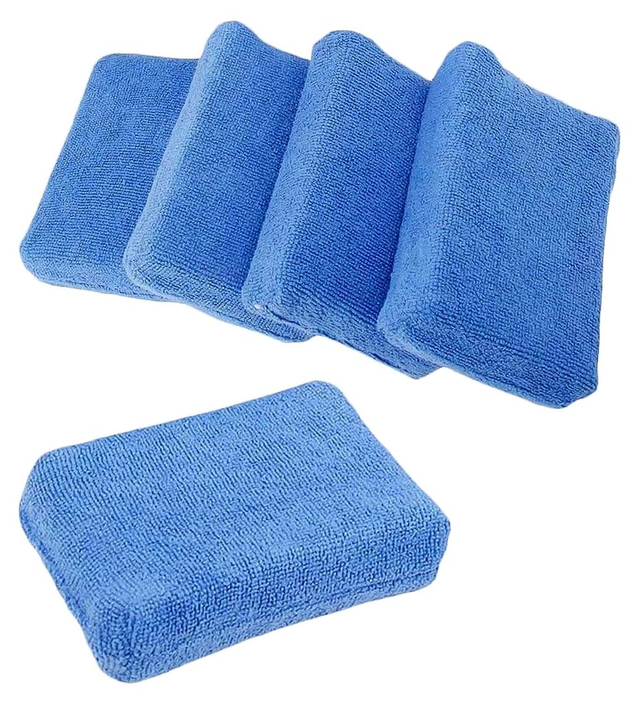 Mikrofaser-Wachs-Applikator-Pads, Auto-Detail-Schwämme, Reinigungs-Pads für Fahrzeuge, 5 Stück