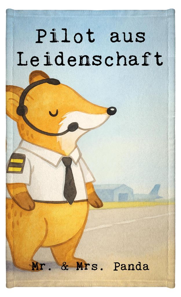 Mr. & Mrs. Panda Handtuch Pilot Leidenschaft Design - Weiß - Geschenk, Cockpit, Gästehandtuch 30x50, Flugzeug, badezimmer, Klein, Spruch, Gästet...