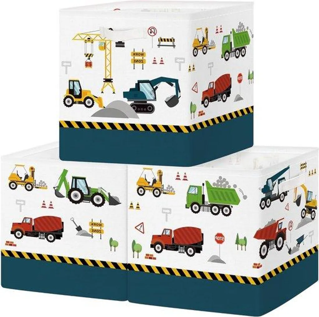 Boîtes de rangement bleues pour trier les jouets et jeux des enfants