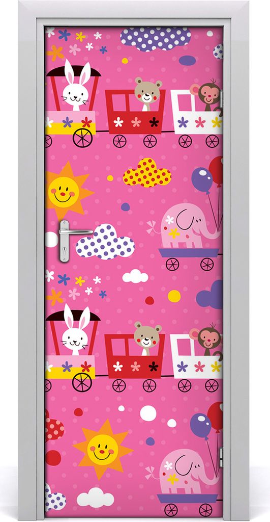 Tulup Türaufkleber 75x205 cm Dekorative Aufkleber Selbstklebend Wasserdichte Tapete Abnehmbar Schlafzimmer Wohnzimmer Wohnkultur - fröhlicher Zug