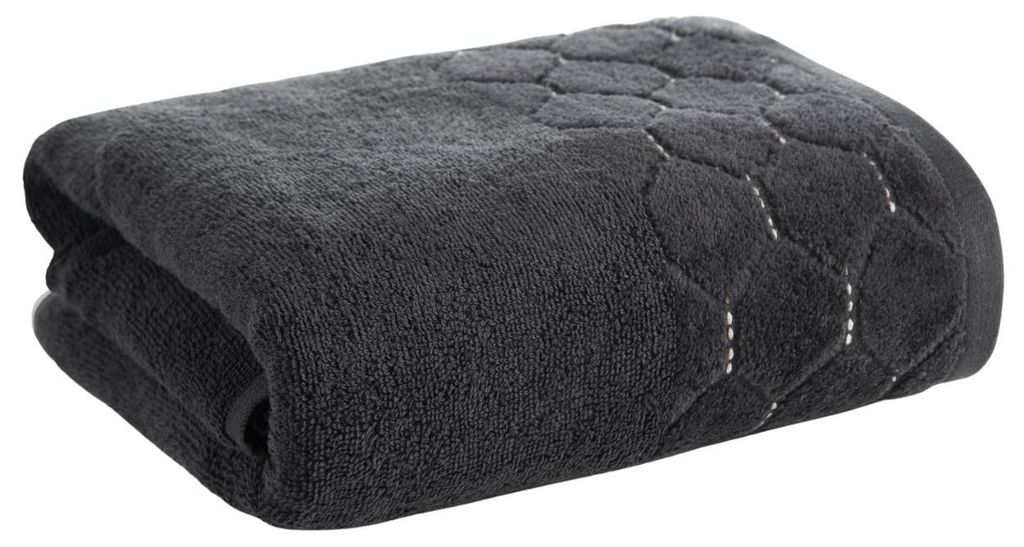 EUROFIRANY | Seifentuch - Handtuch - Gästetuch - 30 x 50 cm - schwarz - 100% Baumwolle - Handtücher - Dekorativ