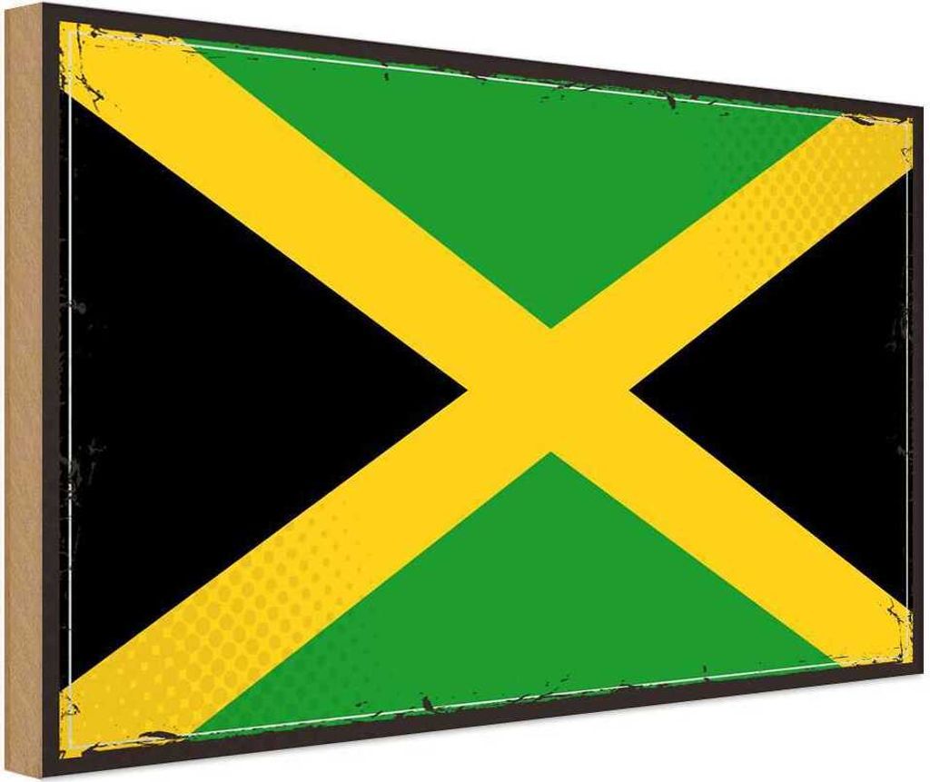 vianmo Holzschild 12x18 cm Jamaikas Jamaica Flagge Fahne Wappen