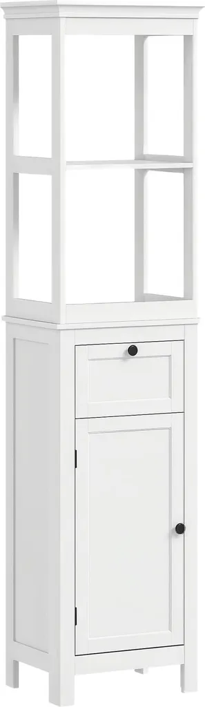 Rangement salle de bains étroit blanc 165 cm : Finissez-en avec le désordre