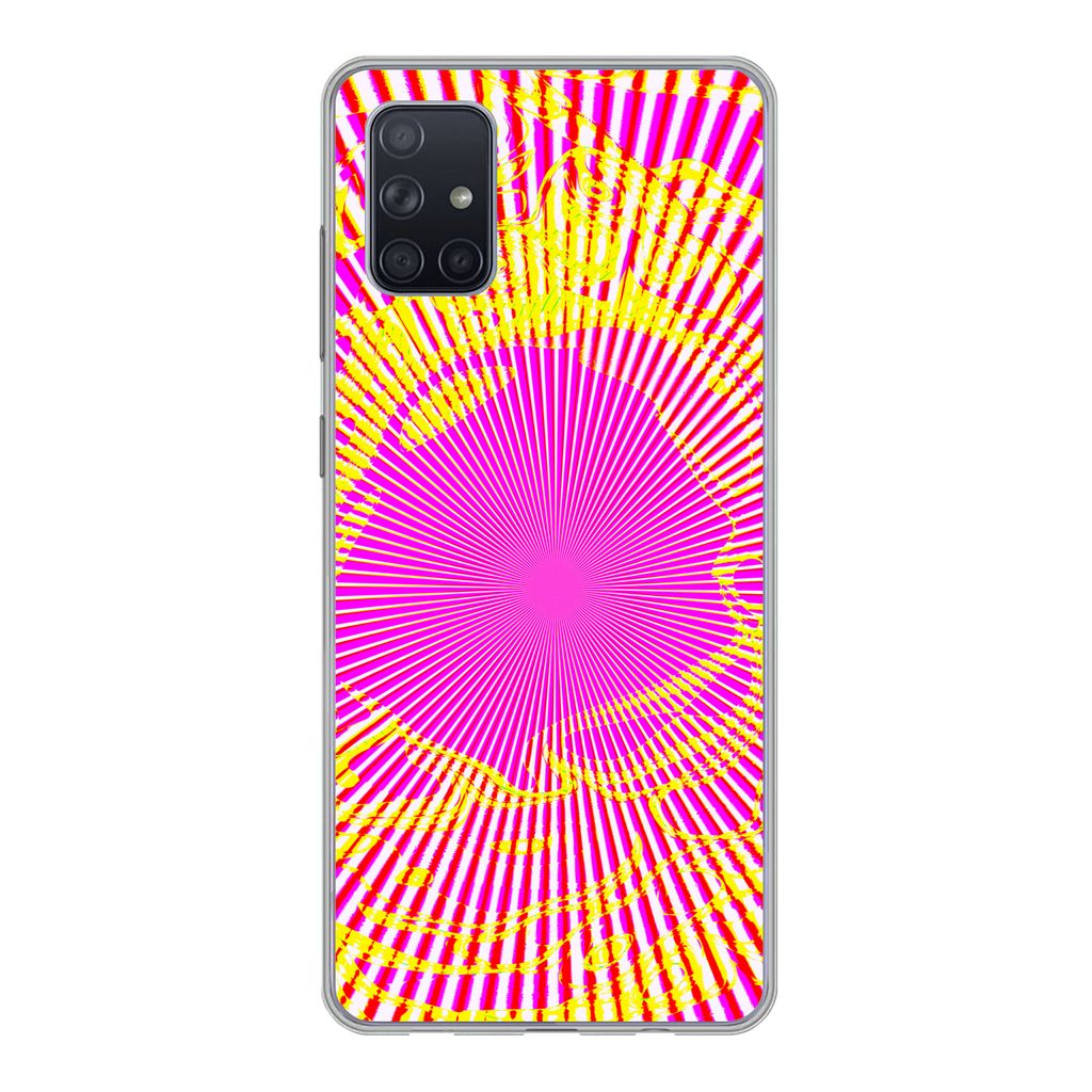 MuchoWow Handyhülle Schutzhülle Hülle für Samsung Galaxy A71 Kunst - Jet - Psychedelisch Silikon Softcase Handy Hülle - Kartenbesitzer